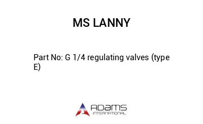 G 1/4 regulating valves (type E)